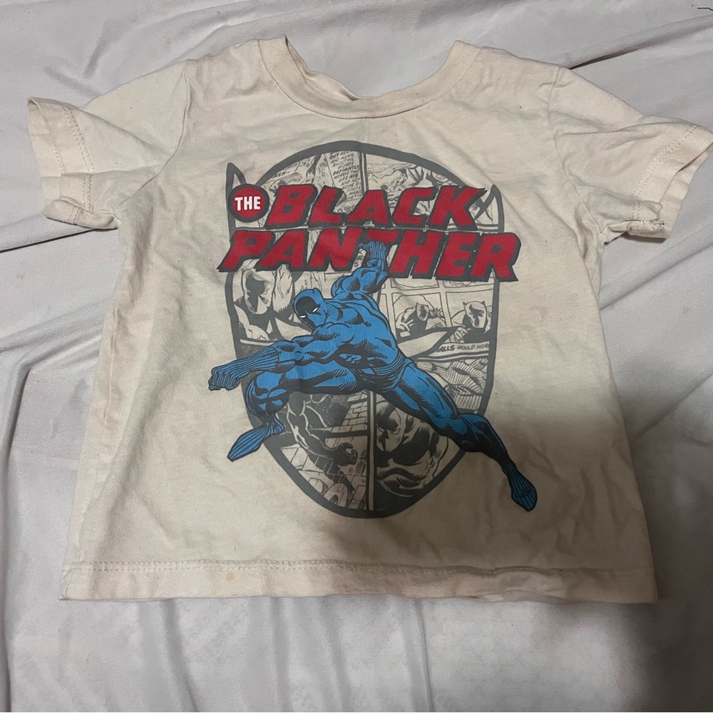 Black Panther Kids T-Shirt - Cream and Blue